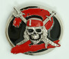 Pirate swords red big buckle
