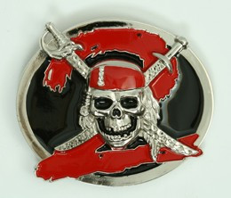 Pirate swords red big buckle