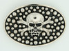 Oval skull bone dot big buckle