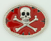 Skull bone red big buckle