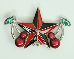 Star cherry black-red medium buckle