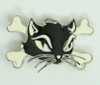Cat bone black-white medium buckle