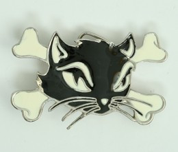 Cat bone black-white medium buckle