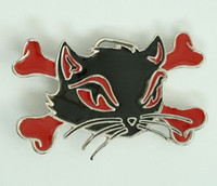Cat bone black-red medium buckle