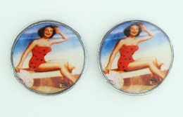 Pin up blue cute stud