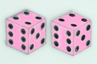 Dice PE pink cute stud