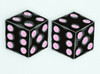 Dice PE black-pink cute stud