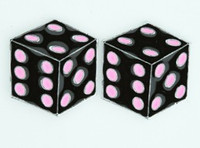 Dice PE black-pink cute stud