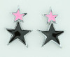 Stars black-pink cute stud