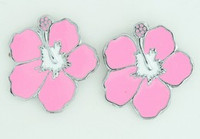 Hibiscus pink cute stud