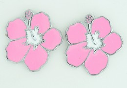 Hibiscus pink cute stud