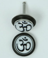 Ohm white-black half globe fake piercing