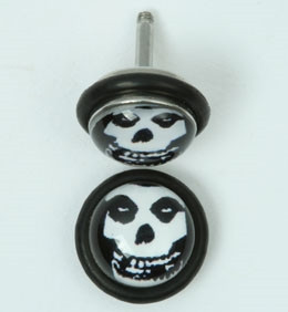 Ugly skull half globe fake piercing