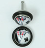 Poker card half globe fake piercing