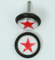 Star white-red half globe fake piercing