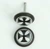 Hero cross white-black half globe fake piercing
