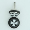 Hero cross black-white half globe fake piercing