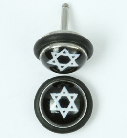 David star small half globe fake piercing