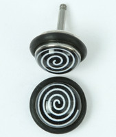 Circles black-white half globe fake piercing