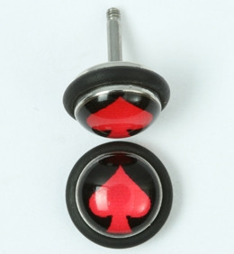 Ace black-red half globe fake piercing
