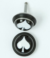 Ace black-white half globe fake piercing