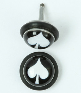 Ace black-white half globe fake piercing