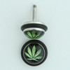 Marijuana L green half globe fake piercing