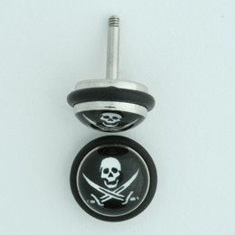 Skull swords half globe fake piercing