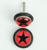 Dtar red-black half globe fake piercing
