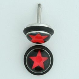 Star black-red half globe fake piercing
