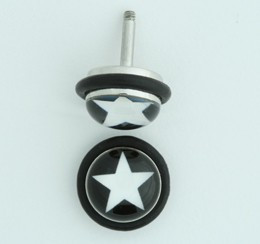 Star black-white half globe fake piercing