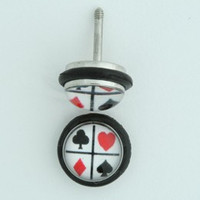Poker check half globe fake piercing