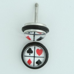 Poker check half globe fake piercing