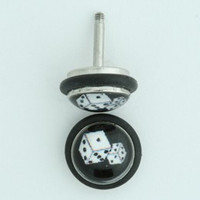 Dice black-white half globe fake piercing