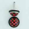 Check black-ted half globe fake piercing