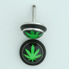 Marijuana strong green half globe fake piercing