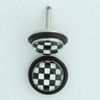 Check black-white half globe fake piercing