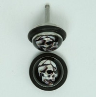Skull side half globe fake piercing
