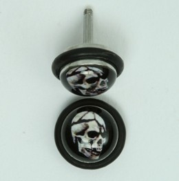 Skull side half globe fake piercing