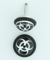 Bio black-white half globe fake piercing