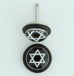 David star half globe fake piercing