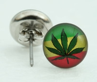 Marijuana rasta circular reference stud