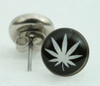 Marijuana black-white circular reference stud
