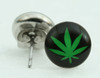 Marijuana black-green circular reference stud
