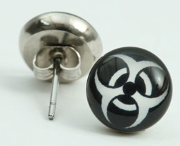 Bio black-white circular reference stud