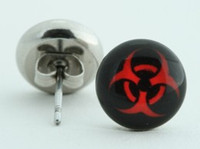 Bio black-red circular reference stud