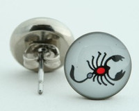 Scorpion white circular reference stud