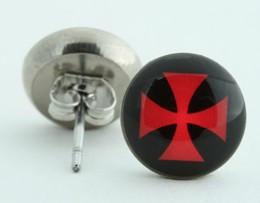 Hero cross black-red circular reference stud
