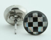 Check black-silver circular reference stud
