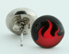 Flame black-red circular reference stud